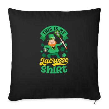 Crosse Saint-Patrick ma tenue de crosse porte-bonheur - Housse de coussin décorative 45 x 45 cm - noir - Devant