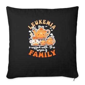 Leukämie-Bewusstsein mit falscher Familie durcheinander gebracht - Sofakissenbezug 45 x 45 cm - Schwarz - Vorne