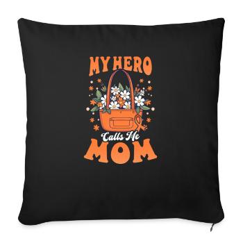 Leukemia Awareness Hero Calls Me Mom - Sofa pillowcase 17,3'' x 17,3'' (45 x 45 cm) - black - Front