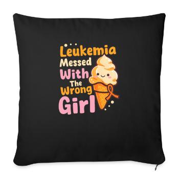 Leukämie-Bewusstsein mit falschem Mädchen durcheinander gebracht - Sofakissenbezug 45 x 45 cm - Schwarz - Vorne