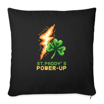 St. Patricks Day Gaming St. Paddy's Power-Up - Sofa pillowcase 17,3'' x 17,3'' (45 x 45 cm) - black - Front