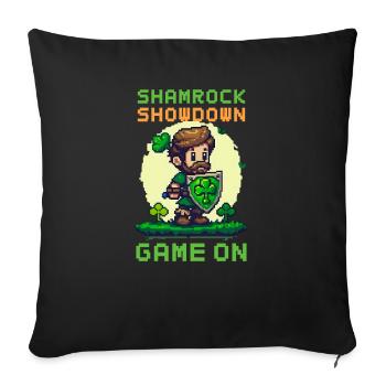 St. Patricks Day Gaming Shamrock Showdown: Game On - Sofa pillowcase 17,3'' x 17,3'' (45 x 45 cm) - black - Front