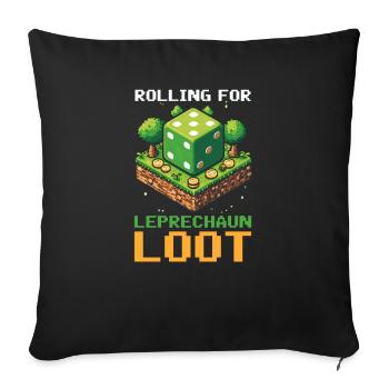 St. Patricks Day Gaming Rolling für Leprechaun Loo - Sofakissenbezug 45 x 45 cm - Schwarz - Vorne