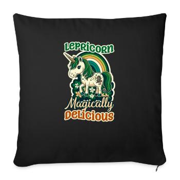 Licorne irlandaise St Patricks Lepricorn délicieux - Housse de coussin décorative 45 x 45 cm - noir - Devant