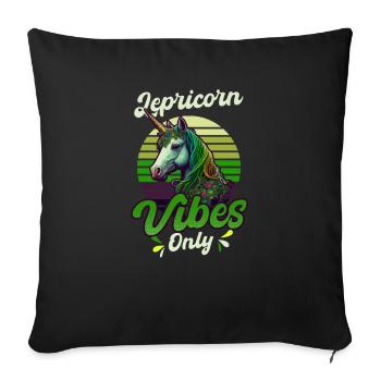 Licorne irlandaise St Patricks Lepricorn Vibes seulement - Housse de coussin décorative 45 x 45 cm - noir - Devant