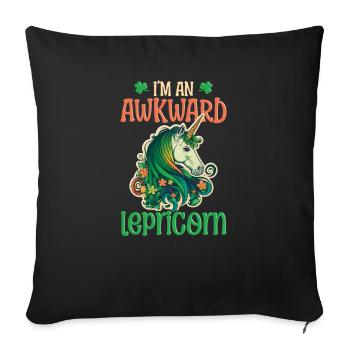 Licorne irlandaise St Patricks lépricorne maladroite - Housse de coussin décorative 45 x 45 cm - noir - Devant
