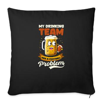 Amateur de football Mon problème de football d’équipe - Housse de coussin décorative 45 x 45 cm - noir - Devant