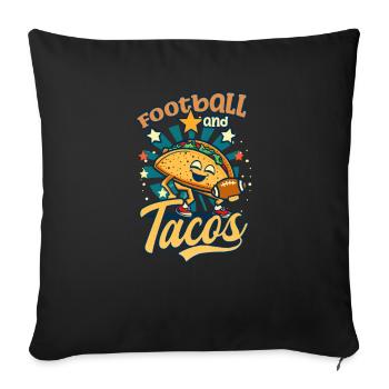 Football Lover Football And Tacos - Sofa pillowcase 17,3'' x 17,3'' (45 x 45 cm) - black - Front