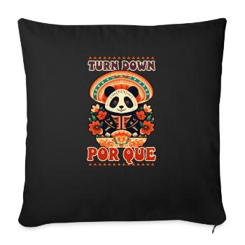 Mexique amant refuser por que panda - Housse de coussin décorative 45 x 45 cm - noir - Devant