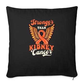La sensibilisation au cancer du rein est plus forte que le cancer - Housse de coussin décorative 45 x 45 cm - noir - Devant