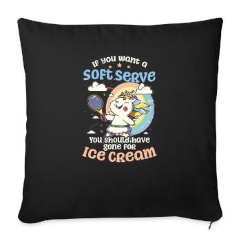 Tennis Player Cute Unicorn Tennis - Sofa pillowcase 17,3'' x 17,3'' (45 x 45 cm) - black - Front