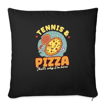 Tennisspieler Tennis Und Pizza - Sofakissenbezug 45 x 45 cm - Schwarz - Vorne