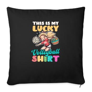 Volleyball Easter Lucky Volleyball Outfit - Sofa pillowcase 17,3'' x 17,3'' (45 x 45 cm) - black - Front