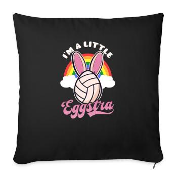 Volleyball Ostern Little Eggstra Volleyball Ohren - Sofakissenbezug 45 x 45 cm - Schwarz - Vorne