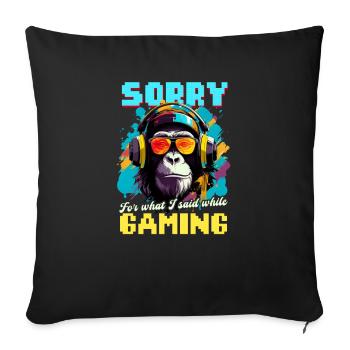 Je suis un joueur vidéo désolé ce qui a dit pendant le jeu - Housse de coussin décorative 45 x 45 cm - noir - Devant