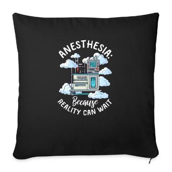 Infirmière anesthésiste parce que la réalité peut attendre - Housse de coussin décorative 45 x 45 cm - noir - Devant