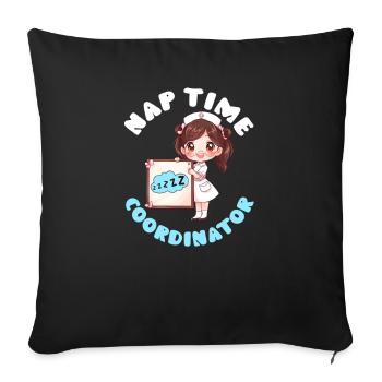 Anesthesia Nurse Nap Time Coordinator - Sofa pillowcase 17,3'' x 17,3'' (45 x 45 cm) - black - Front