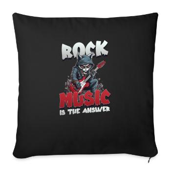 Musique rock La musique rock est la réponse - Housse de coussin décorative 45 x 45 cm - noir - Devant