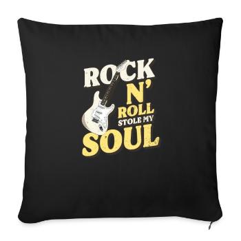 Rock Music Rock And Roll Stole Soul - Sofa pillowcase 17,3'' x 17,3'' (45 x 45 cm) - black - Front