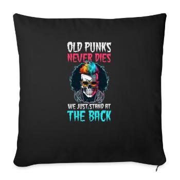 Rock Music Old Punks Stand At The Back - Sofa pillowcase 17,3'' x 17,3'' (45 x 45 cm) - black - Front
