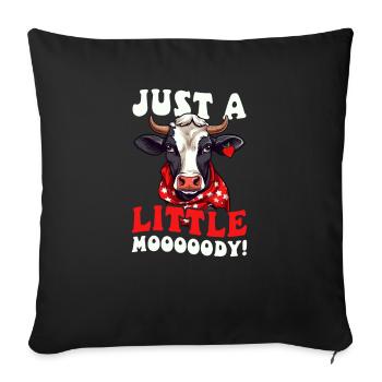 Cow Farmer Little Mooooody - Sofa pillowcase 17,3'' x 17,3'' (45 x 45 cm) - black - Front