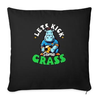 Soccer Coach Lets Kick Some Grass - Sofa pillowcase 17,3'' x 17,3'' (45 x 45 cm) - black - Front