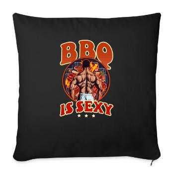 Bodybuilder BBQ BBQ ist sexy - Sofakissenbezug 45 x 45 cm - Schwarz - Vorne