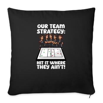 Volleyball Notre stratégie d’équipe : frapper là où ils ne sont pas - Housse de coussin décorative 45 x 45 cm - noir - Devant
