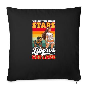 Les passeuses de volley-ball deviennent des stars et les libéros reçoivent de l’amour - Housse de coussin décorative 45 x 45 cm - noir - Devant