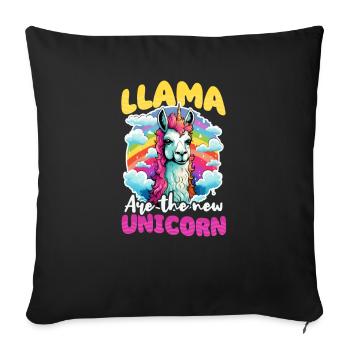 Llama Lover Llama Are New Unicorn - Sofa pillowcase 17,3'' x 17,3'' (45 x 45 cm) - black - Front