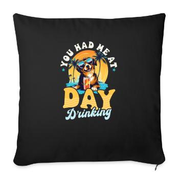 Summer Vacation Had Me At Drinking - Sofa pillowcase 17,3'' x 17,3'' (45 x 45 cm) - black - Front