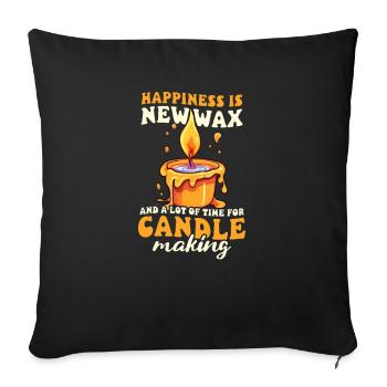 Candle Making Happiness New Wax Time Candle Making - Sofa pillowcase 17,3'' x 17,3'' (45 x 45 cm) - black - Front