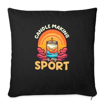 Fabrication de bougies Bougie Fabrication de mon sport - Housse de coussin décorative 45 x 45 cm - noir - Devant