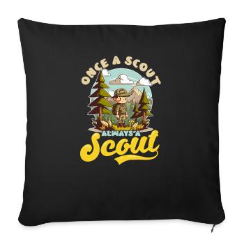 Scoutisme un jour Un scout toujours scout - Housse de coussin décorative 45 x 45 cm - noir - Devant