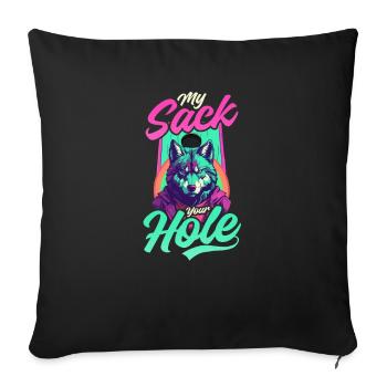 Cornhole Mon Sac Ton Trou - Housse de coussin décorative 45 x 45 cm - noir - Devant