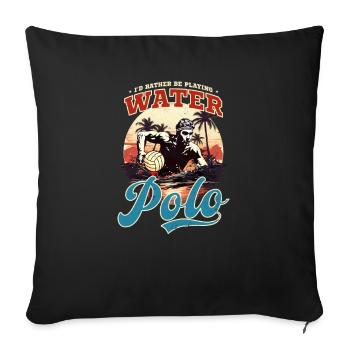 Water-polo Vintage Retro Sunset - Housse de coussin décorative 45 x 45 cm - noir - Devant
