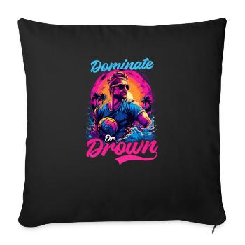 Le water-polo domine ou se noie - Housse de coussin décorative 45 x 45 cm - noir - Devant