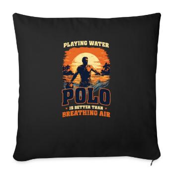 Le water-polo joue mieux que respire - Housse de coussin décorative 45 x 45 cm - noir - Devant