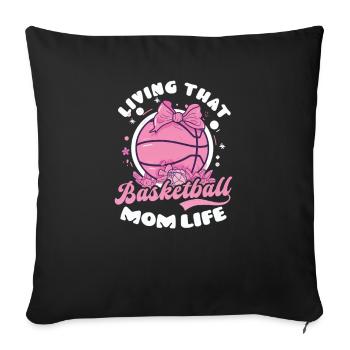 Basket-ball Maman Livin Basket-ball Maman Vie - Housse de coussin décorative 45 x 45 cm - noir - Devant
