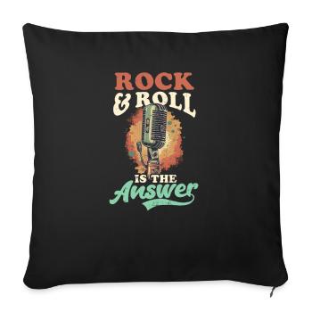 Rock Music Rock And Roll Is Answer - Sofa pillowcase 17,3'' x 17,3'' (45 x 45 cm) - black - Front