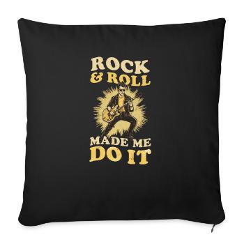 Rock Music Rock And Roll Made Me - Sofa pillowcase 17,3'' x 17,3'' (45 x 45 cm) - black - Front