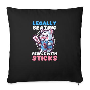 Lacrosse Coach Legally Beating People - Sofa pillowcase 17,3'' x 17,3'' (45 x 45 cm) - black - Front