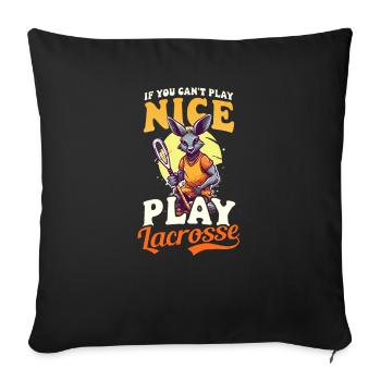 Lacrosse Coach Can't Play Nice Lacrosse Bunny - Sofa pillowcase 17,3'' x 17,3'' (45 x 45 cm) - black - Front