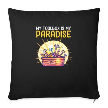 Car Mechanic My Toolbox is My Paradise - Sofa pillowcase 17,3'' x 17,3'' (45 x 45 cm) - black - Front