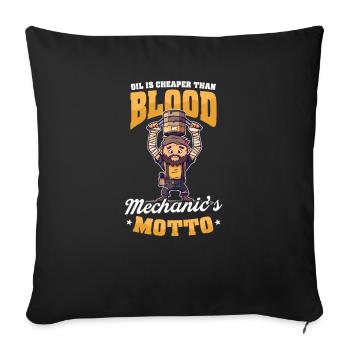 Car Mechanic Oil Cheaper Than Blood - Sofa pillowcase 17,3'' x 17,3'' (45 x 45 cm) - black - Front
