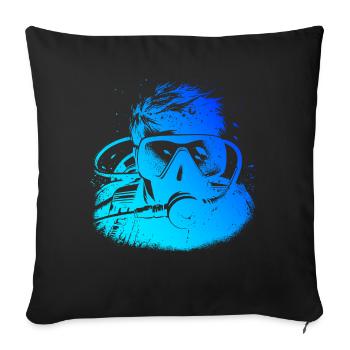 Plongeur Plongeur Plongée Libre Plongée Homme Plongée sous-marine - Housse de coussin décorative 45 x 45 cm - noir - Devant