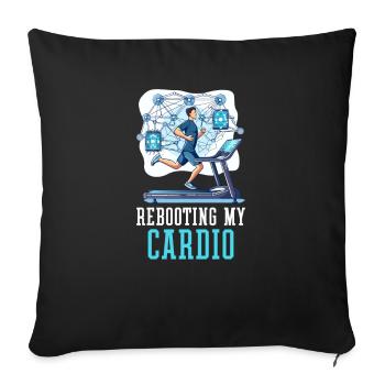 Network Engineering Rebooting Is My Cardio - Sofa pillowcase 17,3'' x 17,3'' (45 x 45 cm) - black - Front