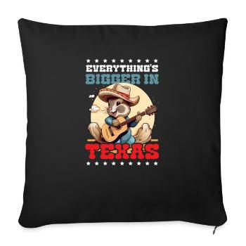 Texas Lover Everything Bigger In Texas - Sofa pillowcase 17,3'' x 17,3'' (45 x 45 cm) - black - Front