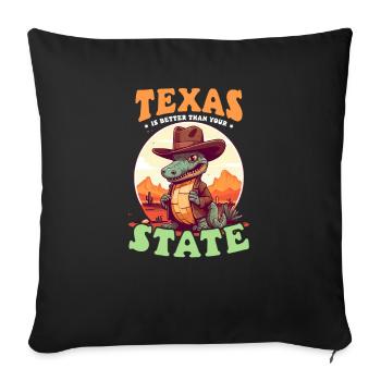 Amoureux du Texas mieux que votre État - Housse de coussin décorative 45 x 45 cm - noir - Devant