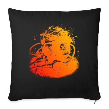 Plongeur Plongée sous-marine Plongée Plongée Hommes - Housse de coussin décorative 45 x 45 cm - noir - Devant